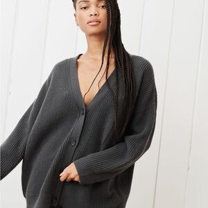 Jenni Kayne Charcoal Button-Up Cardigan